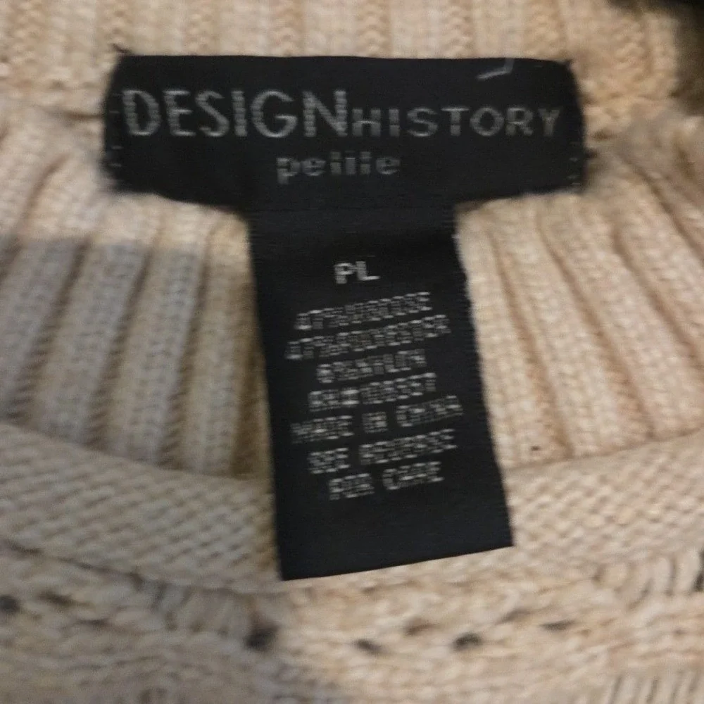 Design History Petite Winter Wheat Pointelle Knit Crewneck Sweater, RPBES0712024